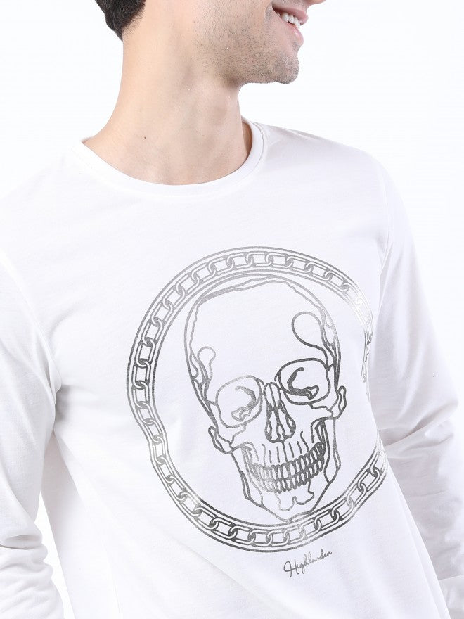 Highlander Men White Printed Round Neck T-Shirt - White - Image 4