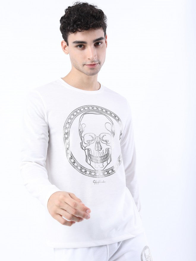 Highlander Men White Printed Round Neck T-Shirt - White - Image 5