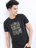 Highlander Men Black Printed Round Neck T-Shirt - Black - Image 1