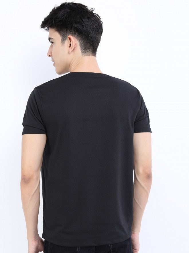 Highlander Men Black Printed Round Neck T-Shirt - Black - Image 3