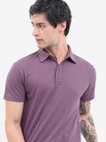 Highlander Men Magenta Solid Polo Collar T-shirt - Magenta - Image 1