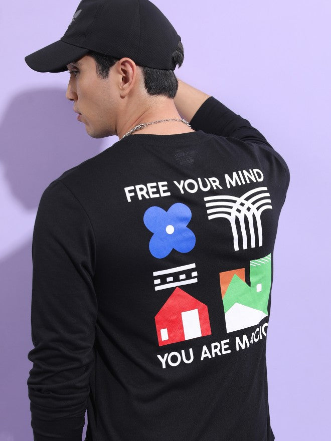 Highlander Men Black Printed Round Neck T-Shirt - Black - Image 1
