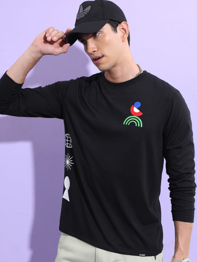 Highlander Men Black Printed Round Neck T-Shirt - Black - Image 3