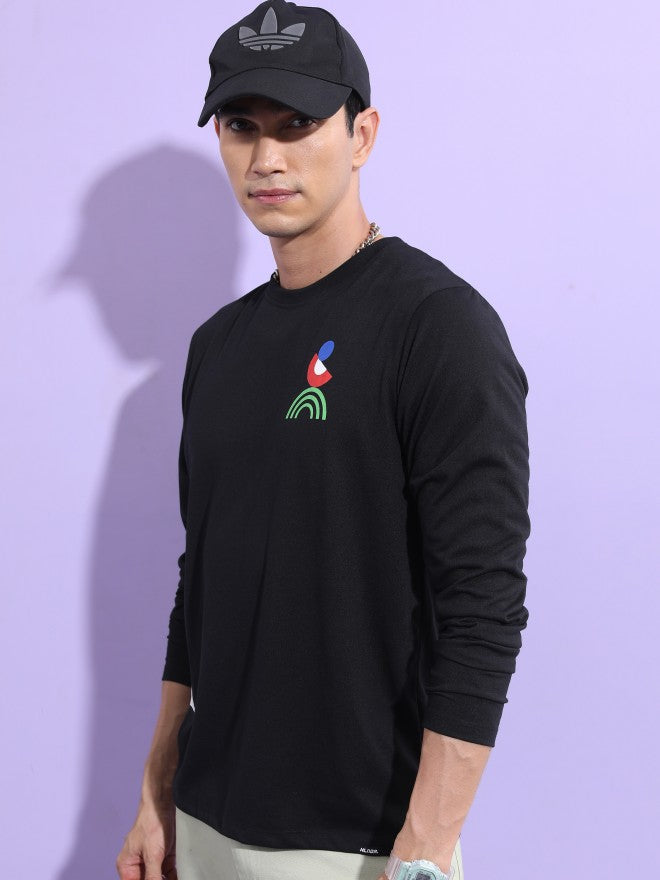 Highlander Men Black Printed Round Neck T-Shirt - Black - Image 4