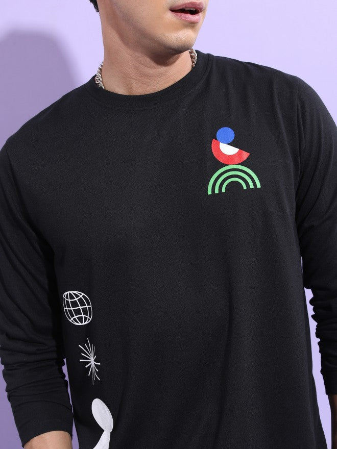 Highlander Men Black Printed Round Neck T-Shirt - Black - Image 5