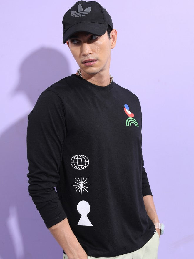 Highlander Men Black Printed Round Neck T-Shirt - Black - Image 6