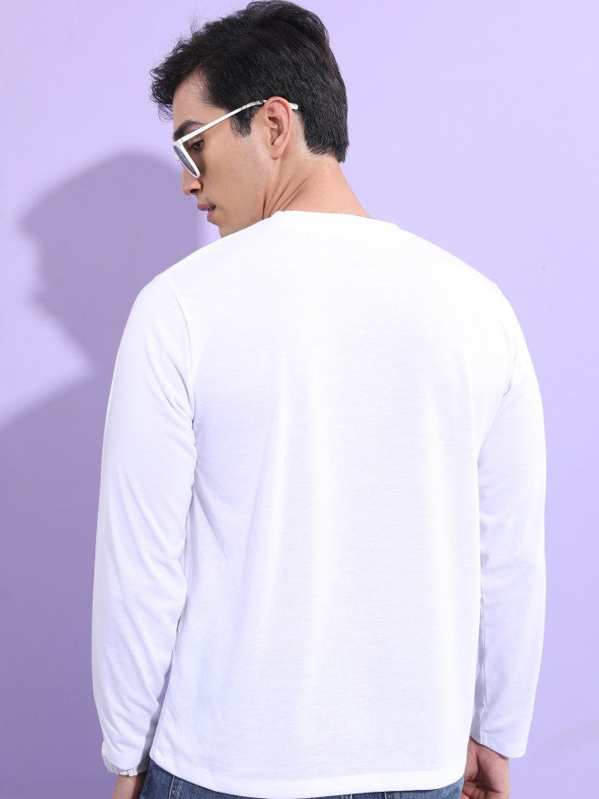 Highlander Men White Printed Round Neck T-Shirt - White - Image 3