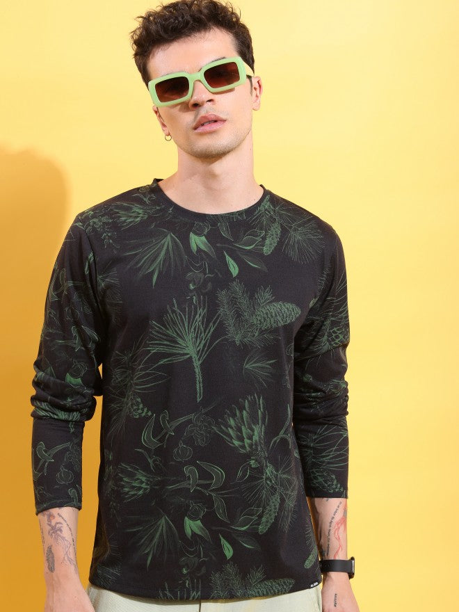Highlander Men Black Printed Round Neck T-Shirt - Black - Image 1