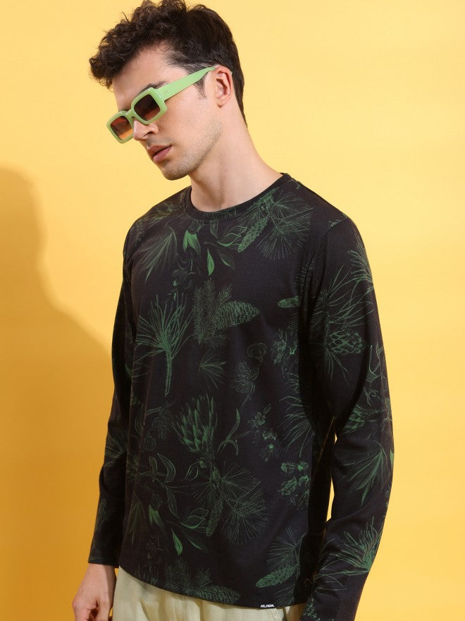 Highlander Men Black Printed Round Neck T-Shirt - Black - Image 4