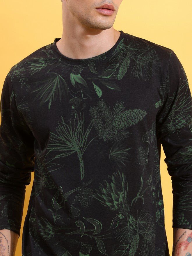 Highlander Men Black Printed Round Neck T-Shirt - Black - Image 5