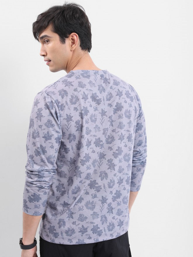 Highlander Men Grey Printed Round Neck T-Shirt - Grey - Image 3