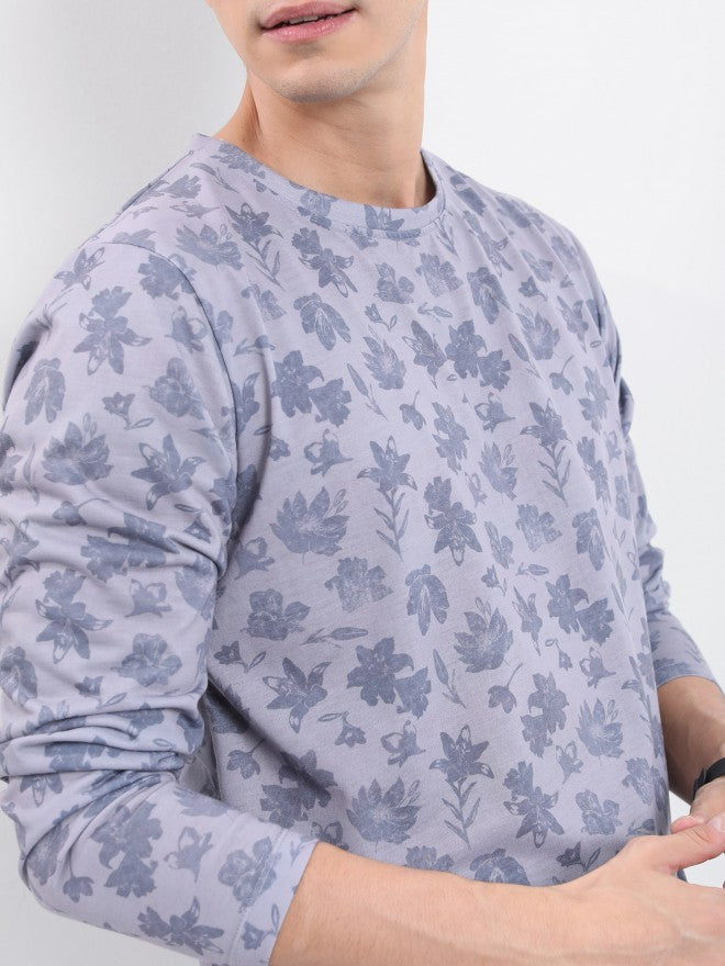 Highlander Men Grey Printed Round Neck T-Shirt - Grey - Image 5