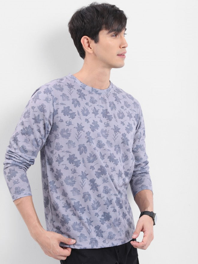 Highlander Men Grey Printed Round Neck T-Shirt - Grey - Image 6
