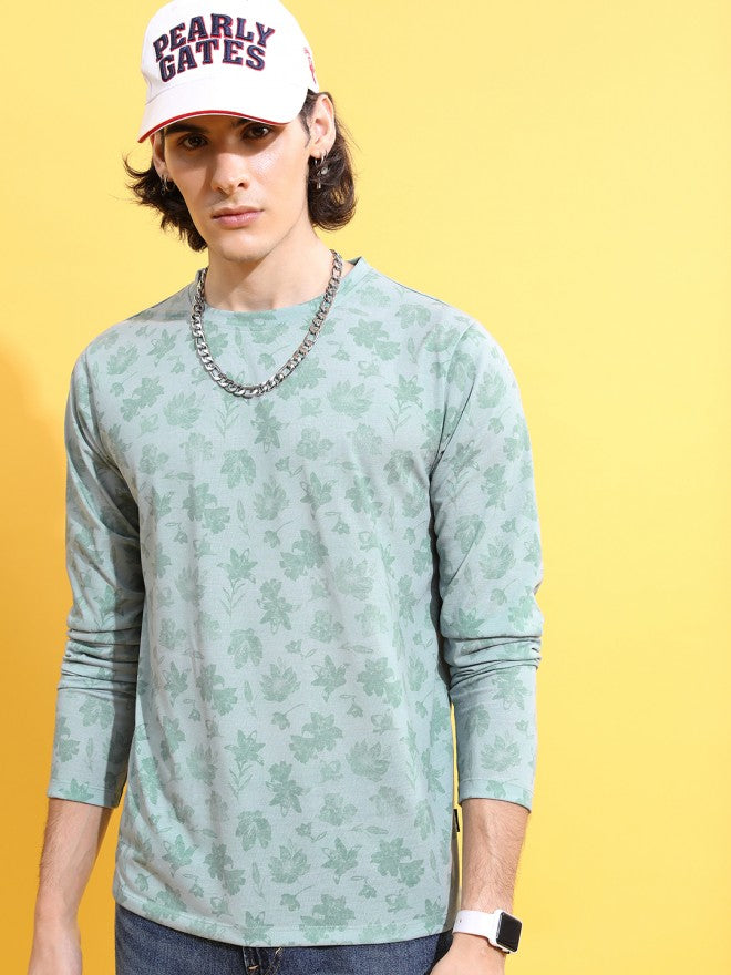 Highlander Men Green Printed Round Neck T-Shirt - Green - Image 4