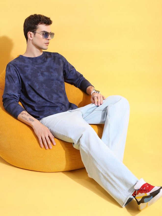 Highlander Men Navy Blue Printed Round Neck T-Shirt - Navy Blue - Image 2
