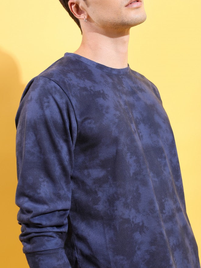 Highlander Men Navy Blue Printed Round Neck T-Shirt - Navy Blue - Image 5