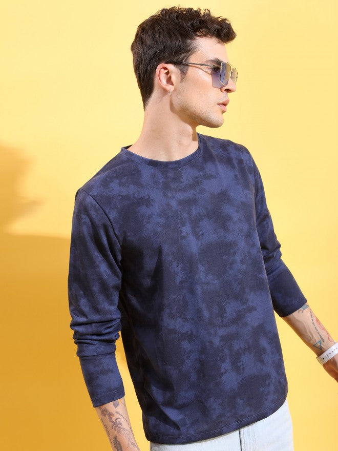 Highlander Men Navy Blue Printed Round Neck T-Shirt - Navy Blue - Image 6