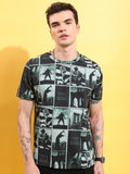 Highlander Men Green/Black Printed Round Neck T-Shirt - Green - Image 1