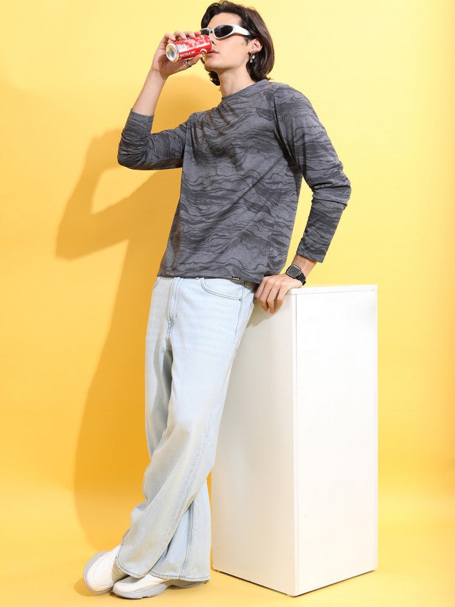 Highlander Men Grey Printed Round Neck T-Shirt - Grey - Image 2