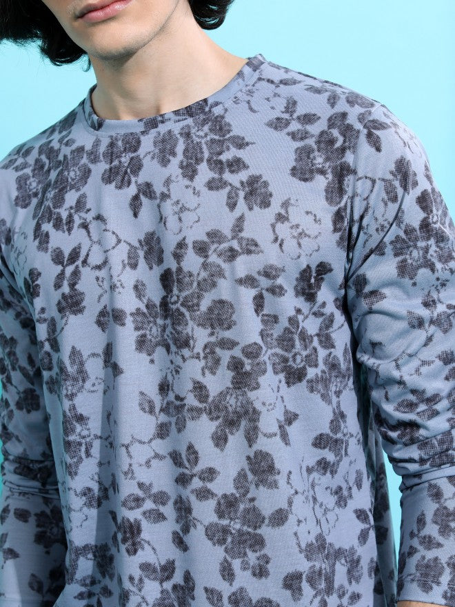 Highlander Men Grey Printed Round Neck T-Shirt - Grey - Image 5