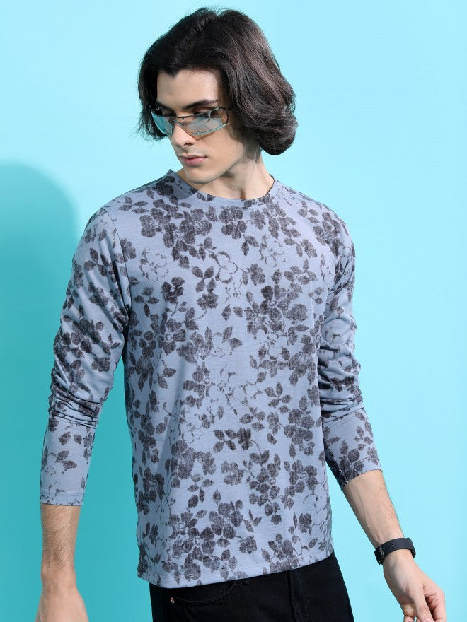 Highlander Men Grey Printed Round Neck T-Shirt - Grey - Image 6