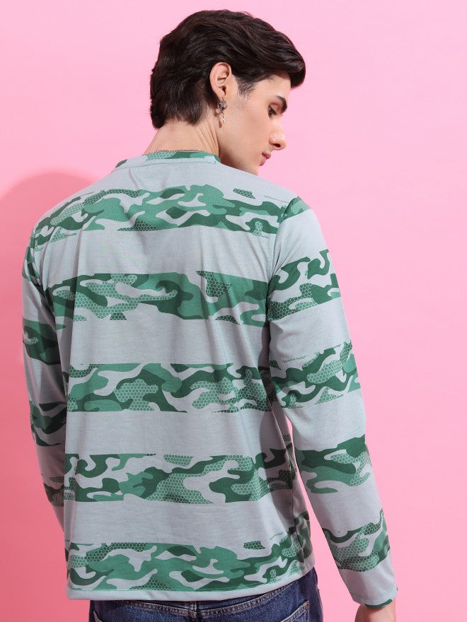 Highlander Men Green Printed Round Neck T-Shirt - Green - Image 3