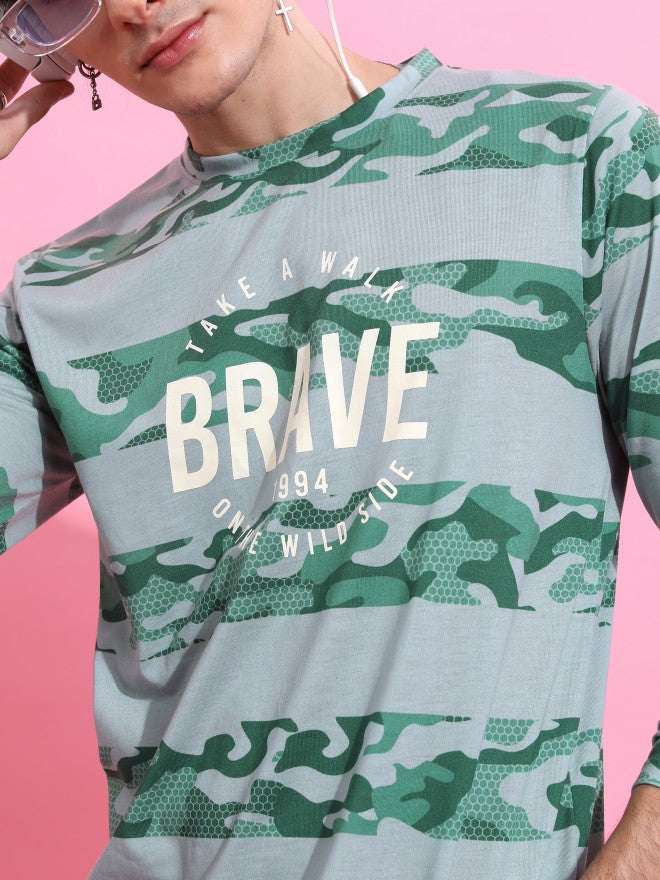 Highlander Men Green Printed Round Neck T-Shirt - Green - Image 5