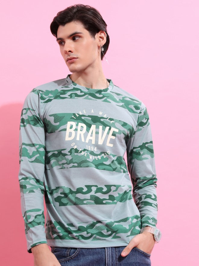 Highlander Men Green Printed Round Neck T-Shirt - Green - Image 6