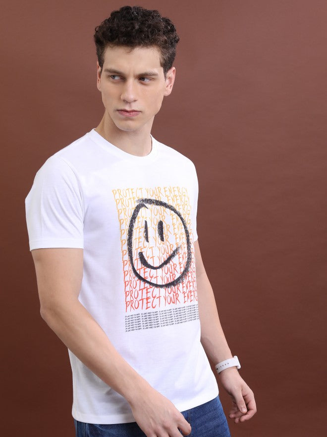 Highlander Men White Printed Round Neck T-Shirt - White - Image 6