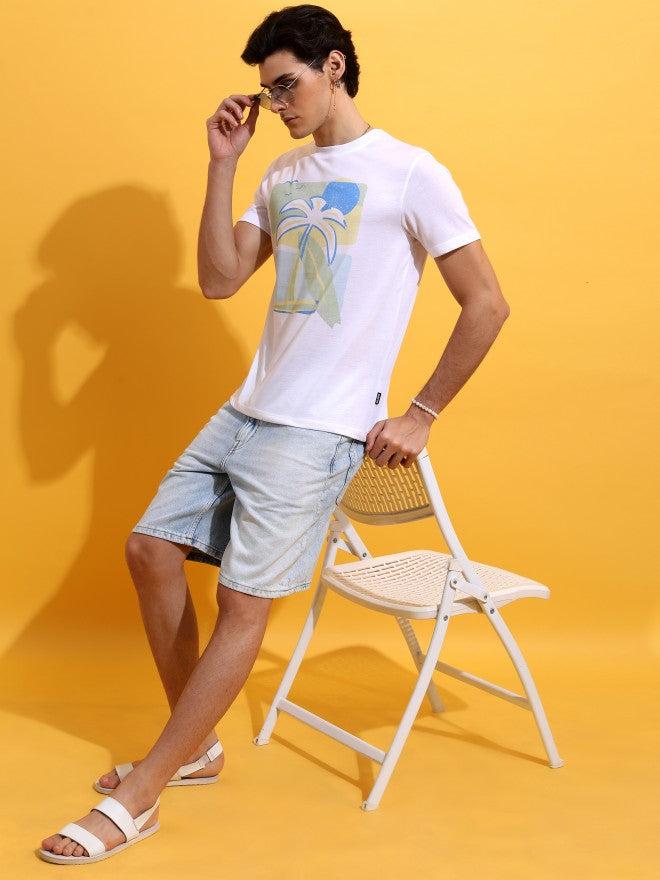 Highlander Men White Printed Round Neck T-Shirt - White - Image 2