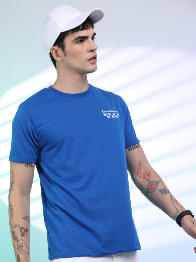 Highlander Men Blue Printed Round Neck T-Shirt - Blue - Image 6