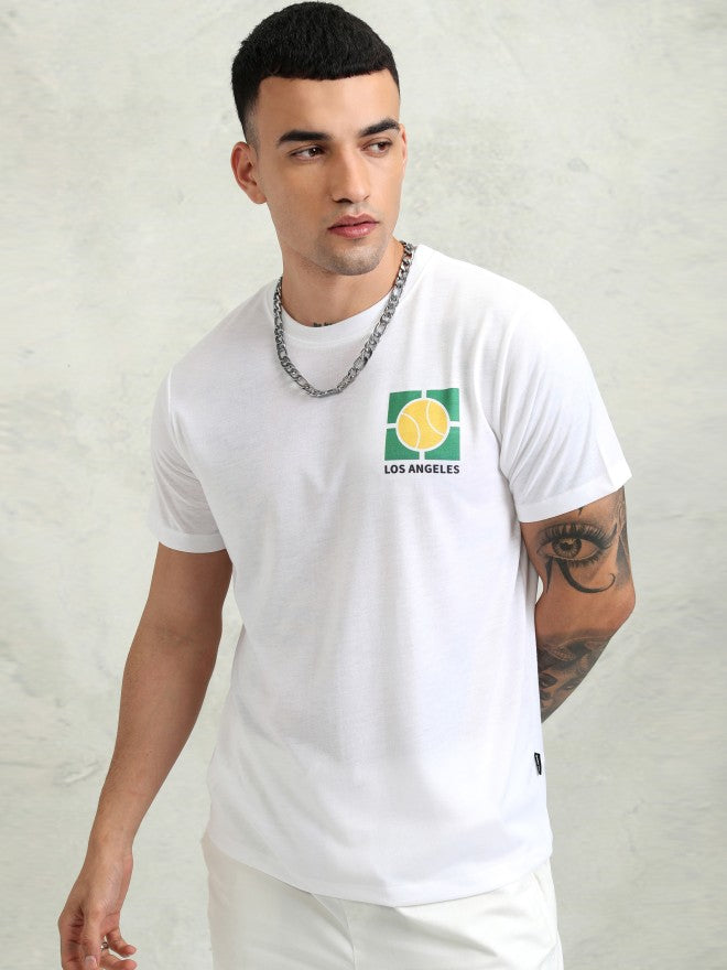 Highlander Men White Printed Relaxed Fit T-Shirt - White - Image 3