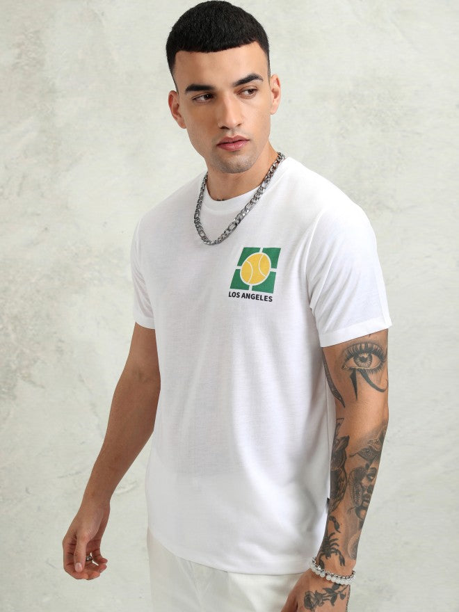 Highlander Men White Printed Relaxed Fit T-Shirt - White - Image 4