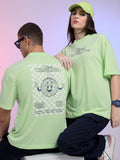 Highlander Unisex Lime Green Printed Oversized Fit T-Shirt - Green - Image 1