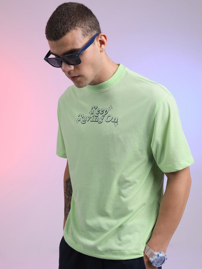 Highlander Unisex Lime Green Printed Oversized Fit T-Shirt - Green - Image 4