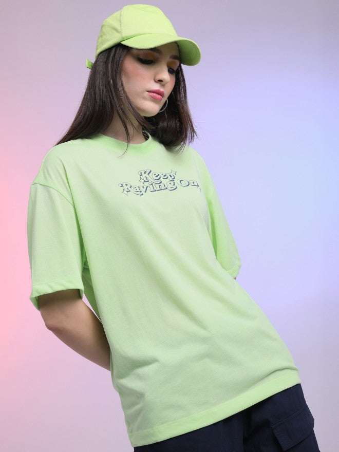 Highlander Unisex Lime Green Printed Oversized Fit T-Shirt - Green - Image 6