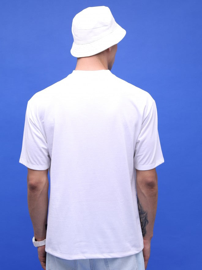 Highlander Unisex White Printed Oversized Fit T-Shirt - White - Image 3