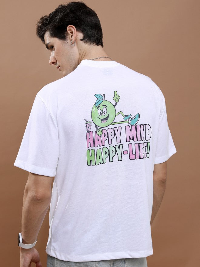 Highlander Unisex White Round Neck Printed Oversized Fit T-Shirt - White - Image 3