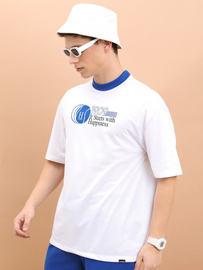 Highlander Unisex White Printed Oversized Fit T-Shirt - White - Image 4