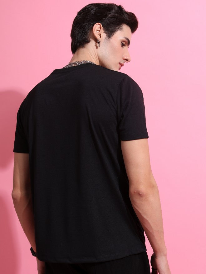 Highlander Men Black Printed Round Neck T-Shirt - Black - Image 3