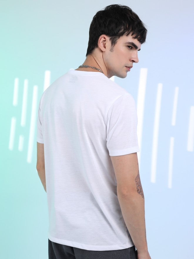 Highlander Men White Printed Round Neck T-Shirt - White - Image 3