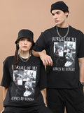 Highlander Unisex Black Round Neck Printed Oversized Fit T-Shirt - Black - Image 1