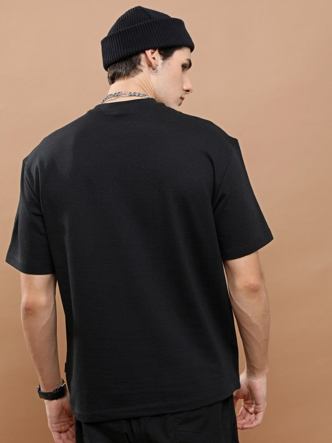 Highlander Unisex Black Round Neck Printed Oversized Fit T-Shirt - Black - Image 3