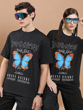 Highlander Unisex Black Round Neck Printed Oversized Fit T-Shirt - Black - Image 1