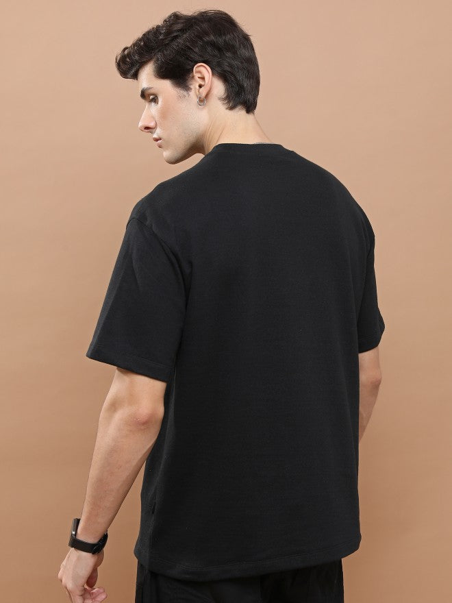 Highlander Unisex Black Round Neck Printed Oversized Fit T-Shirt - Black - Image 3