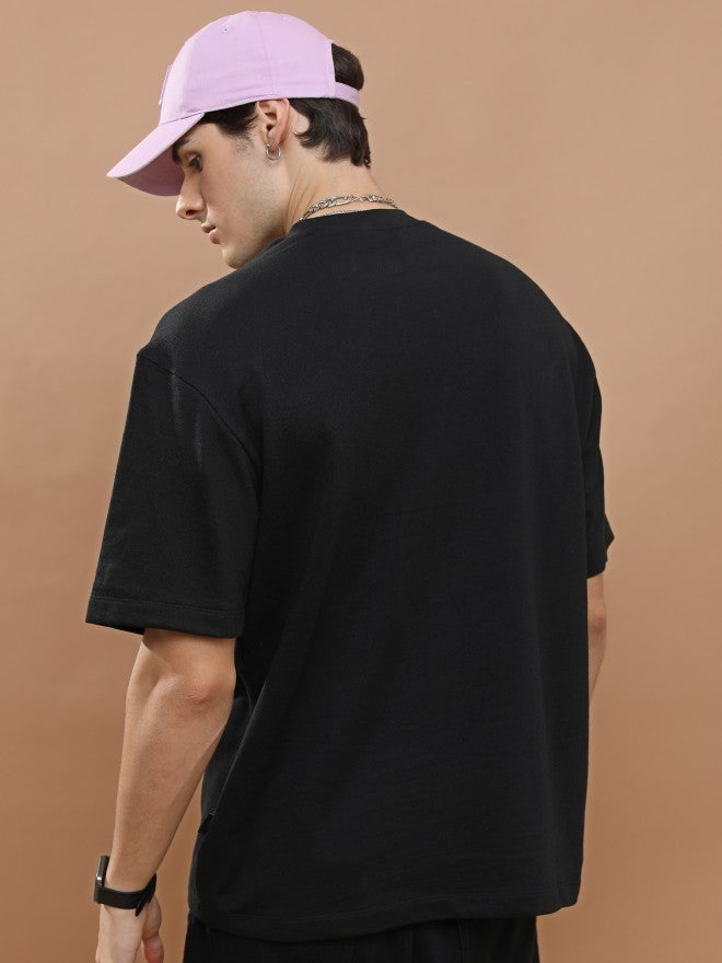 Highlander Unisex Black Round Neck Printed Oversized Fit T-Shirt - Black - Image 3