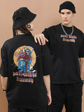 Highlander Unisex Black Round Neck Printed Oversized Fit T-Shirt - Black - Image 1