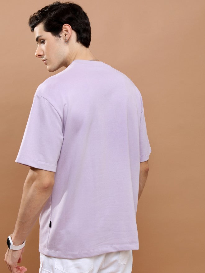 Highlander Unisex Lavender Round Neck Printed Oversized Fit T-Shirt - Lavender - Image 3
