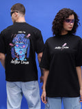 Highlander Unisex Black Printed Oversized Fit T-Shirt - Black - Image 1