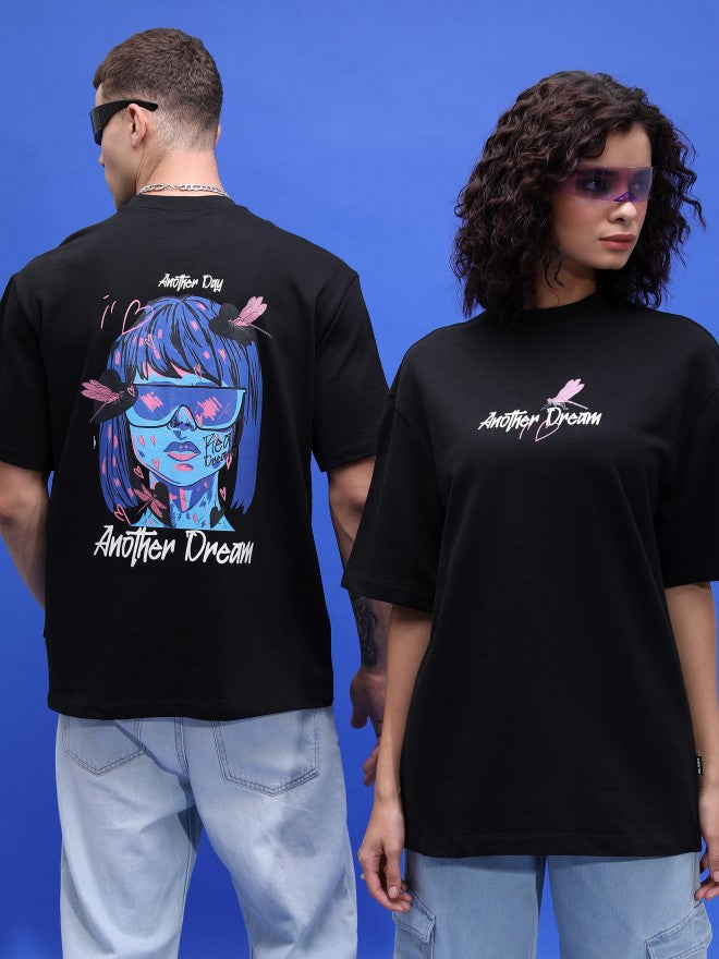 Highlander Unisex Black Printed Oversized Fit T-Shirt - Black - Image 1